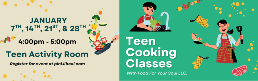 Teen Cooking Classes Wednesdays in January at 4pm